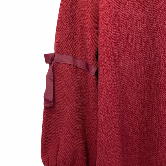 KARL LAGERFELD Top Puffy Sleeves Burgundy Size Large EUC - Picture 2 of 5